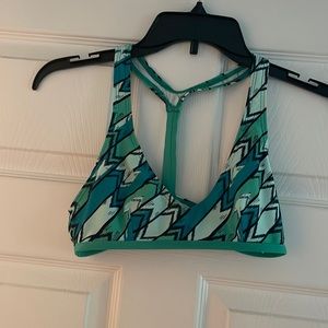 Sports bra style swim top